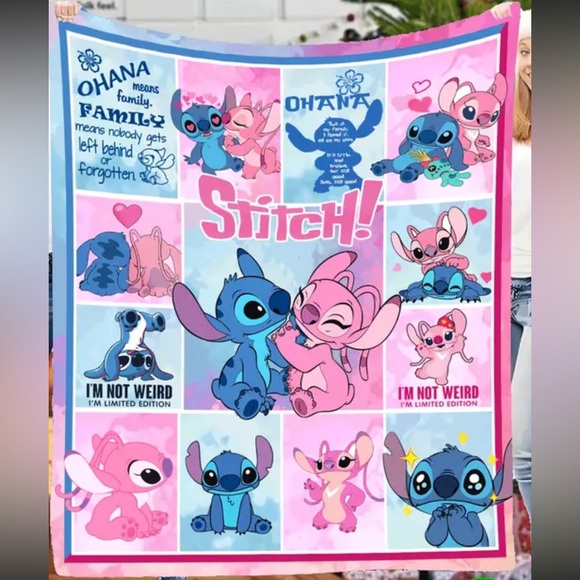 Other - •Ohana Means Family• New Graphic Stitch Blanket from LILO and STITCH
